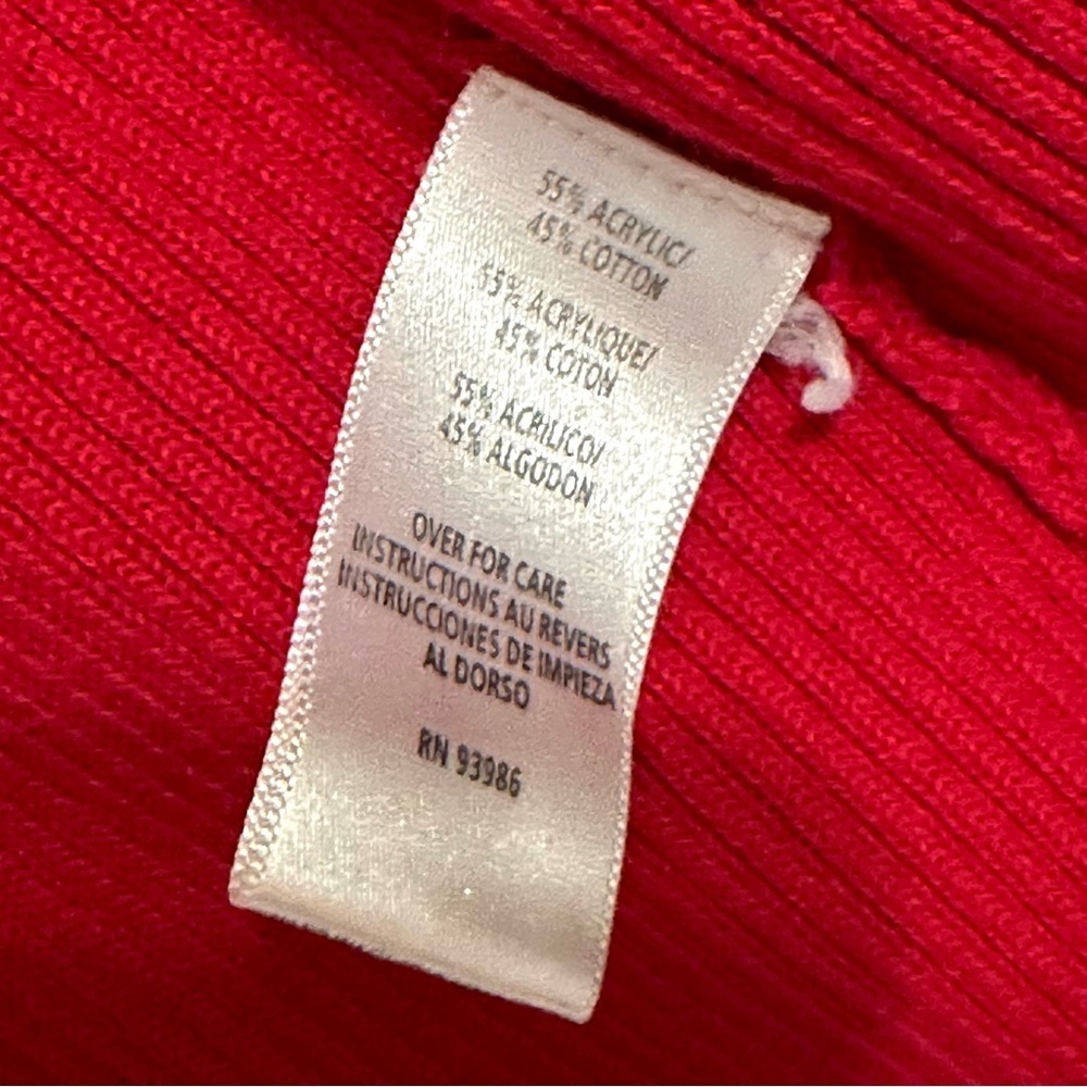 Casual Corner Annex Ribbed V Neck Red Cardigan XL - Picture 7 of 9